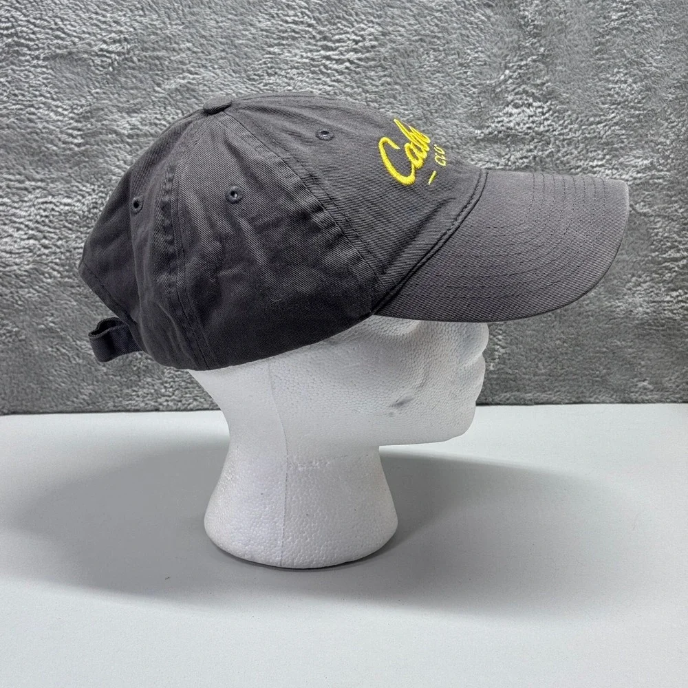 Cabela's Club Hat Mens Gray Yellow Strap Back Baseball Ball Cap Adjustable